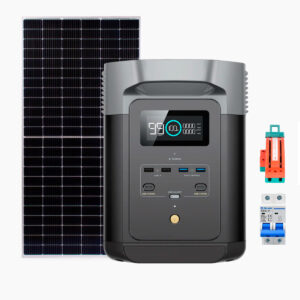 Estación de energía portátil ECOFLOW DELTA 2 , generador solar de 1800 W (máximo 2700 W), con panel + accesorios + instalacion y soporte